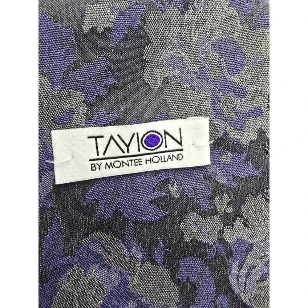 Tayion Classic-Fit Floral Jacquard Dinner Jacket Men's 42R Grey/Purple Notch